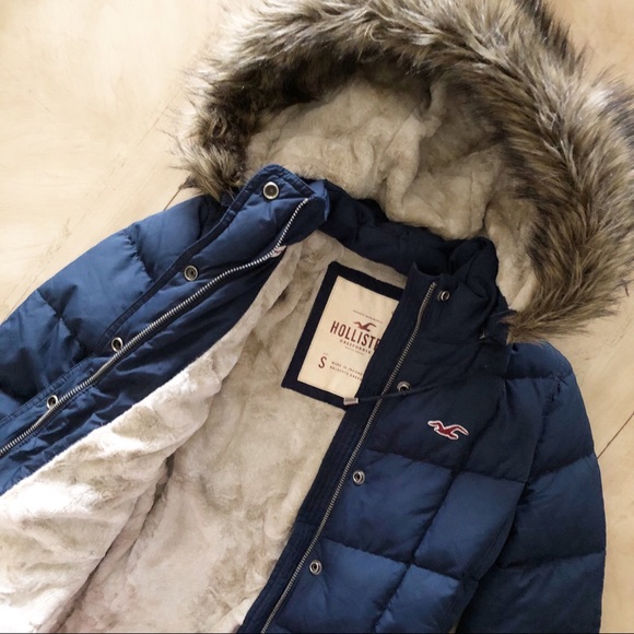 hollister cozy lined down bomber jacket